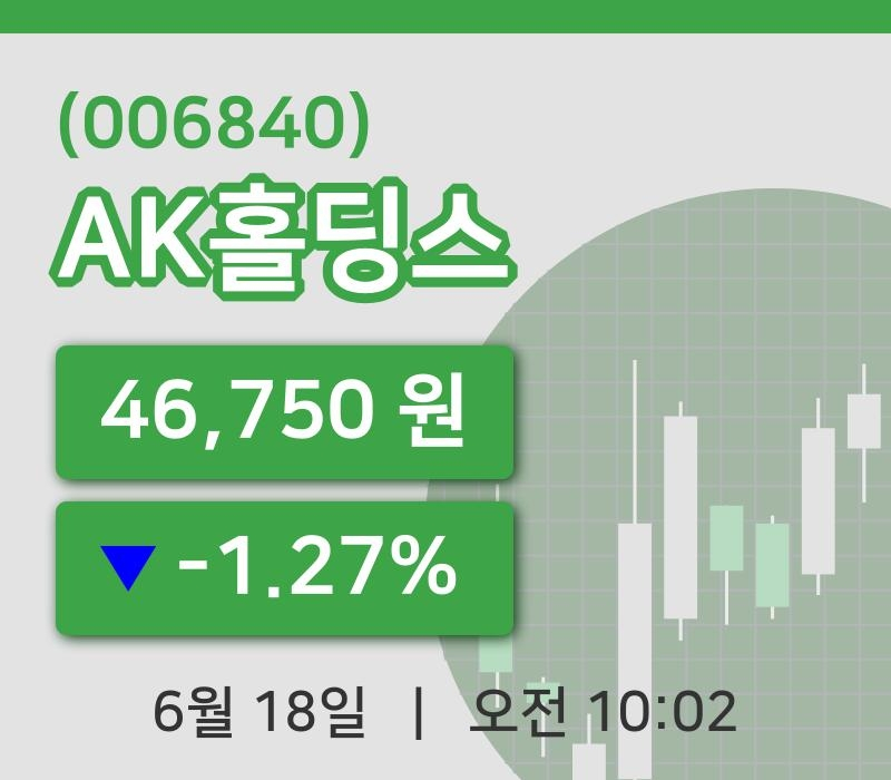 [AK홀딩스주가] 10시 02분 현재 46,750원