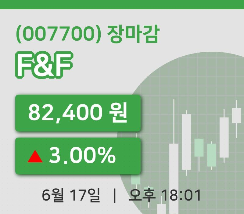마감증시보고F&F 17일 82,400원 장종료그래프복습 및 분석
