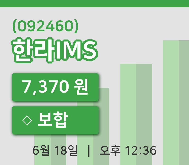 [한라IMS주가] 18일 12시 36분 현재 7,370원