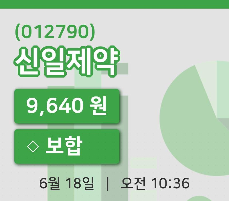 [신일제약주가] 10시 36분 현재 9,640원