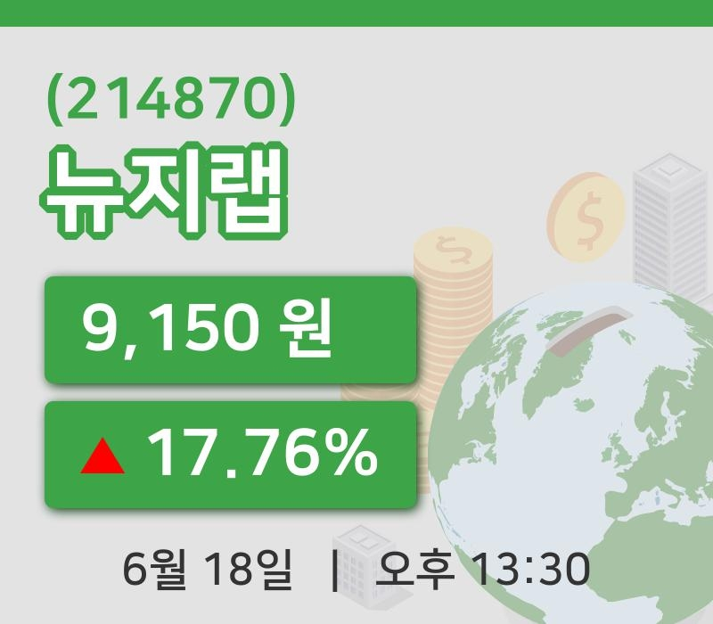 [뉴지랩주가] 18일 이시각 현재  9,150원