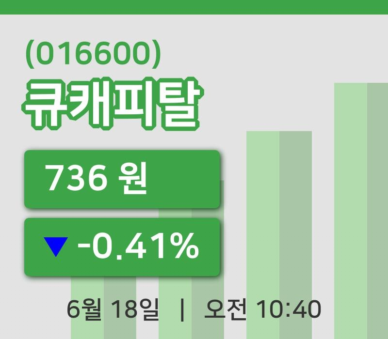 [큐캐피탈주가] 18일 이시각 현재  736원