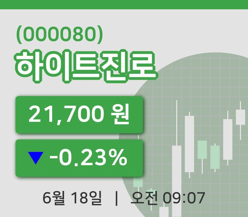 [하이트진로주가] 18일 이시각 현재  21,700원