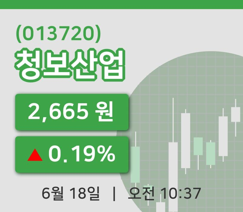 [청보산업주가] 18일 10시 37분 현재 2,665원