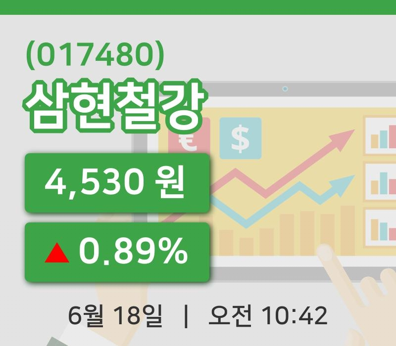 [삼현철강주가] 18일 10시 42분 현재 4,530원