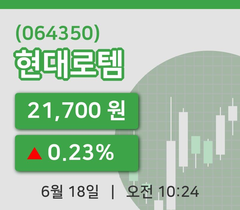 [현대로템주가] 18일 10시 24분 현재 21,700원