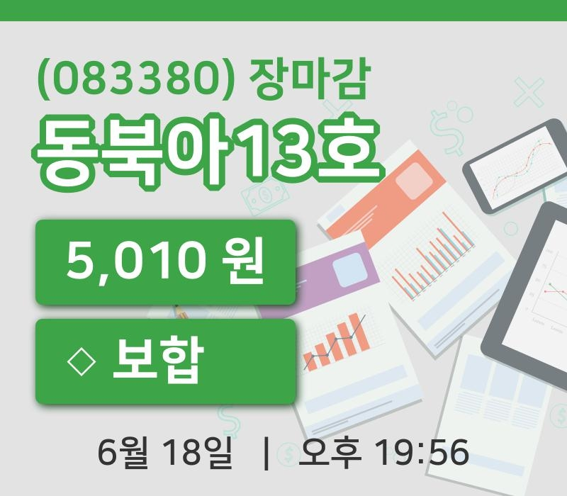 코스피정리동북아13호 18일 5,010원 장종료