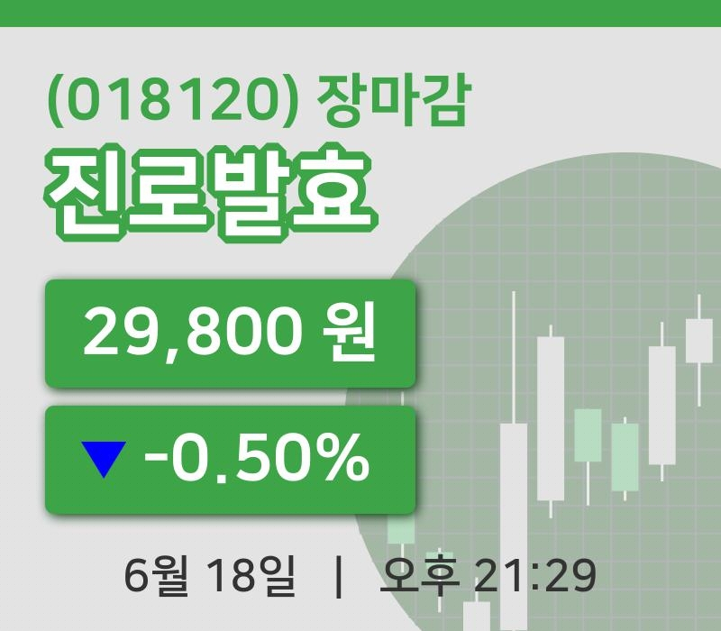 마감증시보고진로발효 18일 29,800원 마감