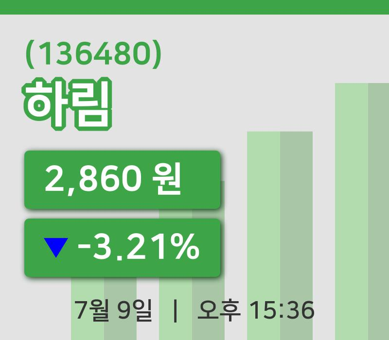 [하림주가] 9일 이시각 현재  2,860원