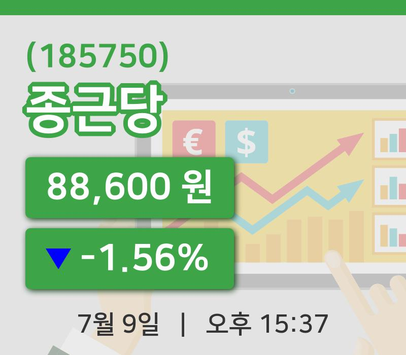 [종근당주가] 15시 37분 현재 88,600원