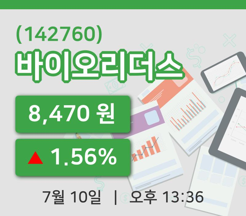 [바이오리더스주가] 10일 이시각 현재  8,470원