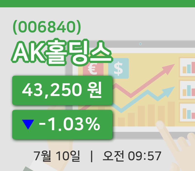 [AK홀딩스주가] 9시 57분 현재 43,250원