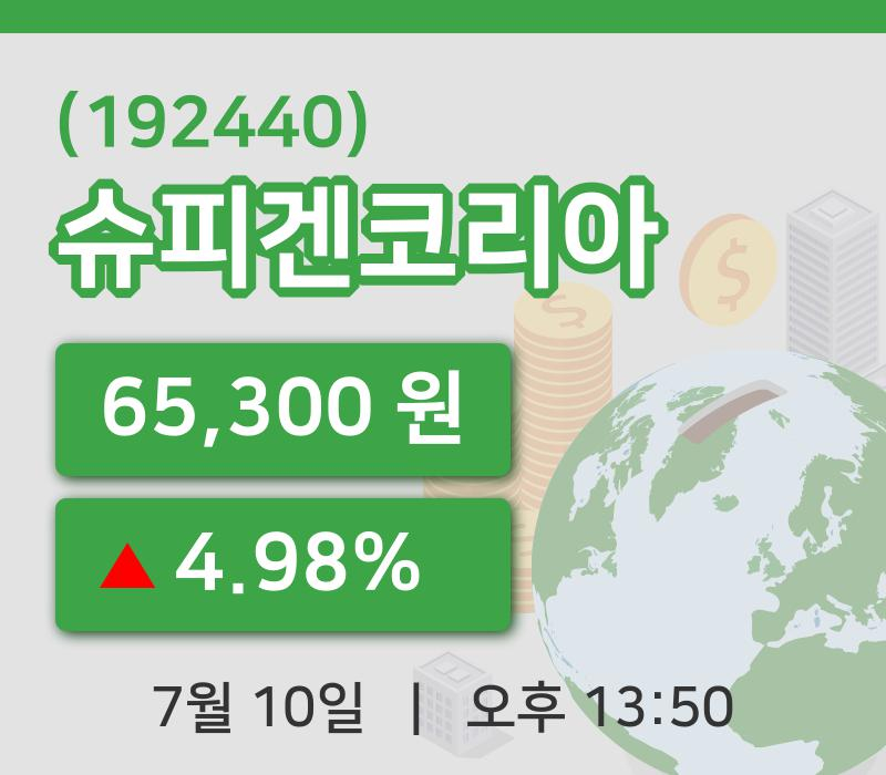 [슈피겐코리아주가] 10일 13시 50분 현재 65,300원