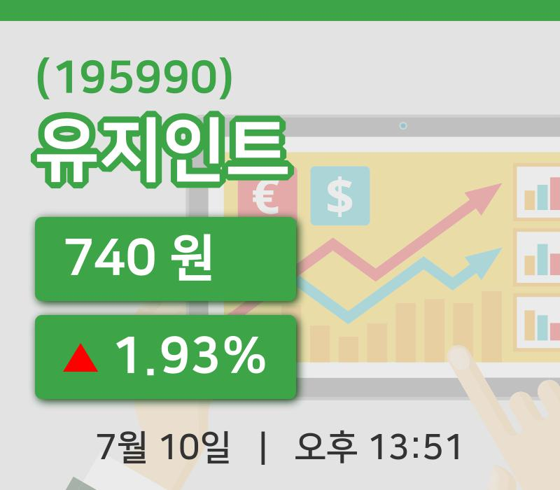 [유지인트주가] 10일 13시 51분 현재 740원