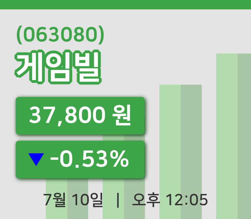 [게임빌주가] 12시 05분 현재 37,800원