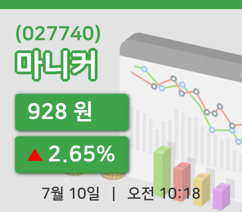 [마니커주가] 10시 18분 현재 928원
