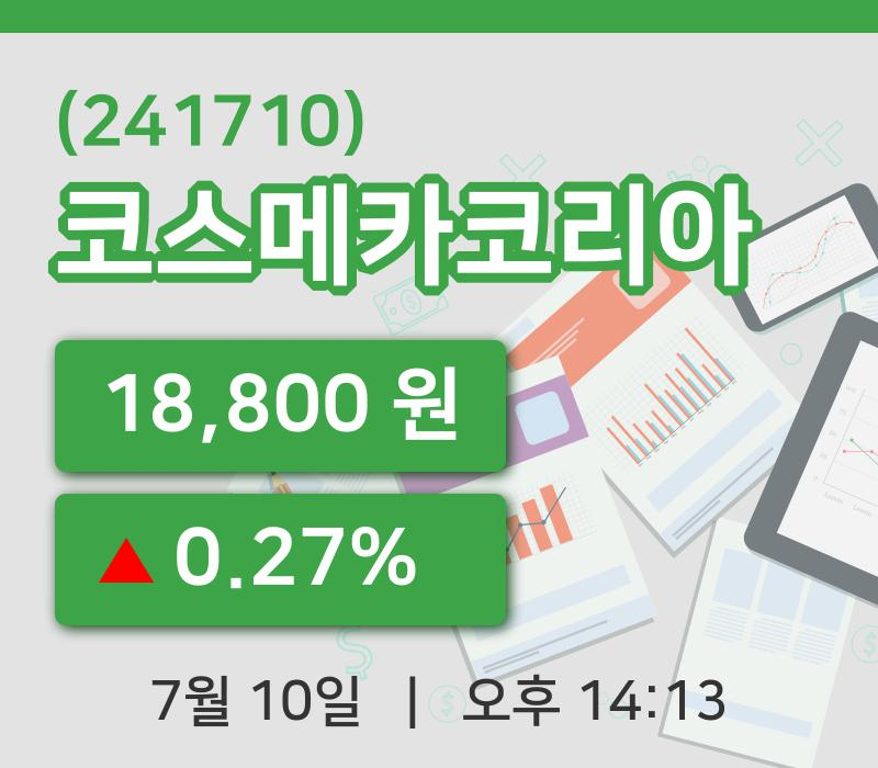 [코스메카코리아주가] 10일 14시 13분 현재 18,800원