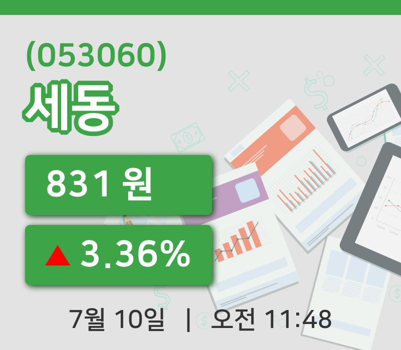 [세동주가] 10일 11시 48분 현재 831원