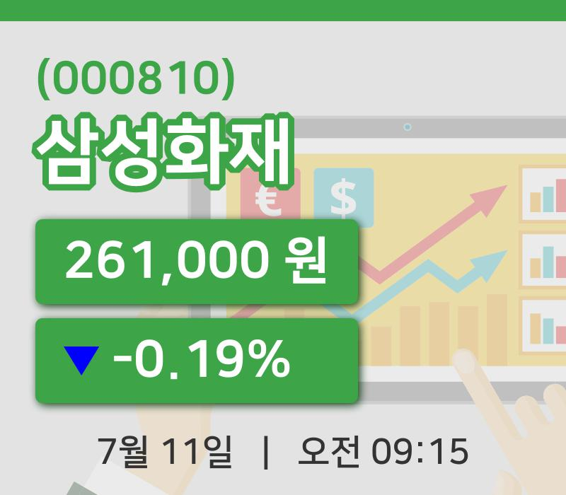 [삼성화재주가] 11일 9시 15분 현재 261,000원