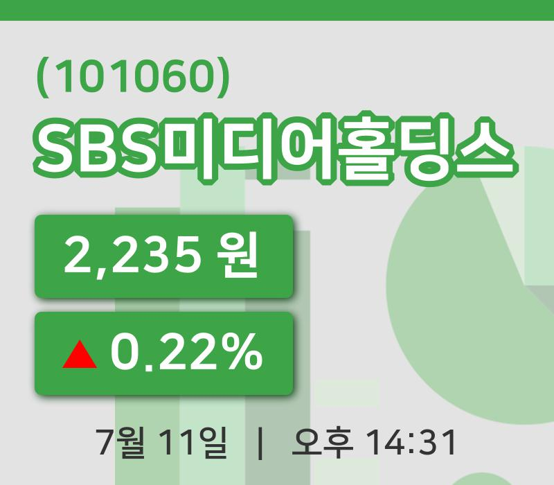 [SBS미디어홀딩스주가] 14시 31분 현재 2,235원