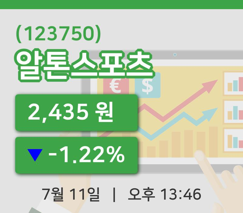 [알톤스포츠주가] 13시 46분 현재 2,435원