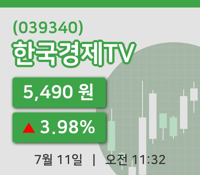 [한국경제TV주가] 11일 11시 32분 현재 5,490원