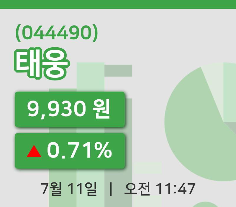 [태웅주가] 11일 11시 47분 현재 9,930원