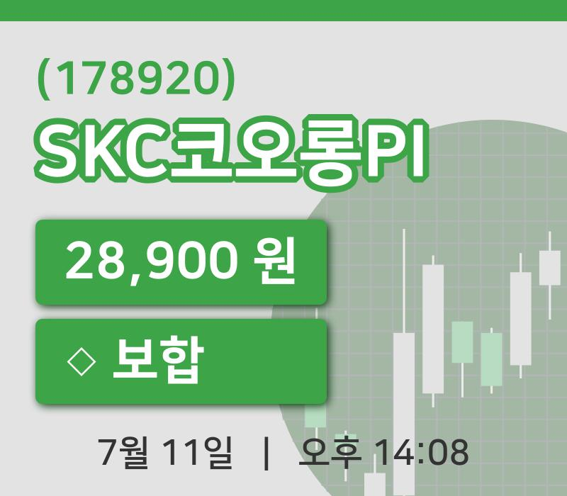[SKC코오롱PI주가] 11일 14시 08분 현재 28,900원
