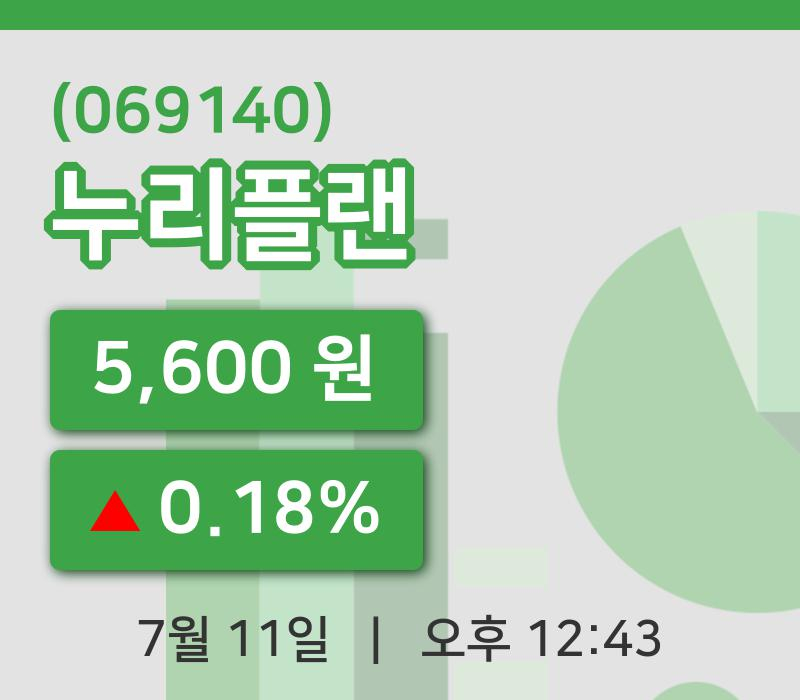 [누리플랜주가] 11일 이시각 현재  5,600원