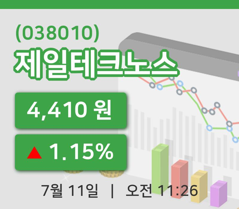 [제일테크노스주가] 11일 11시 26분 현재 4,410원