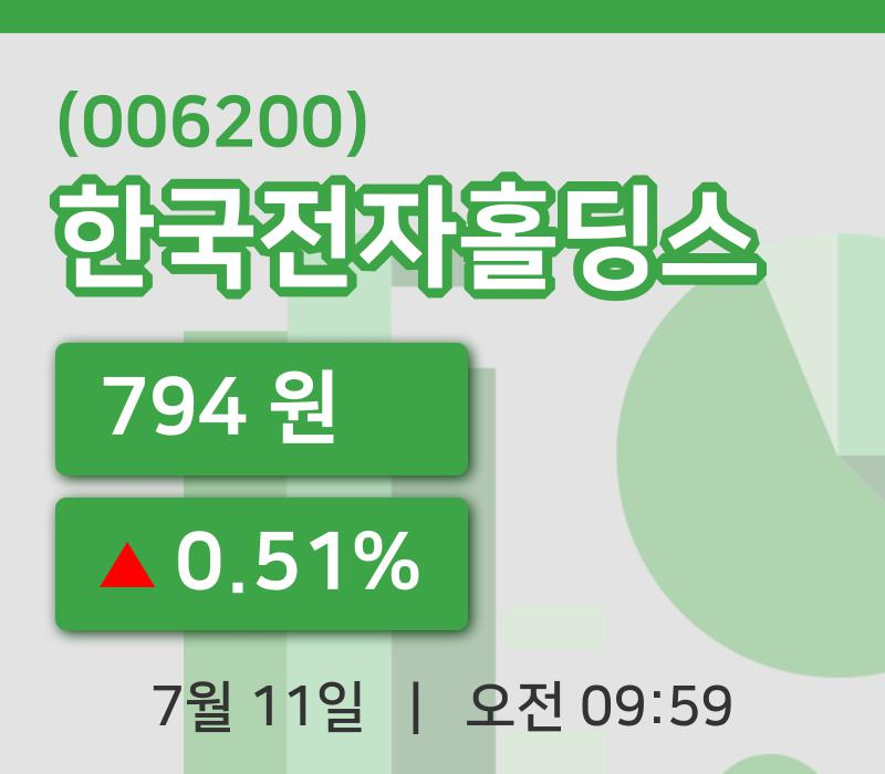 [한국전자홀딩스주가] 9시 59분 현재 794원
