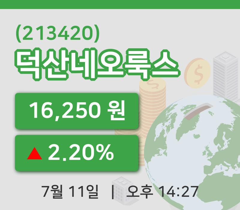 [덕산네오룩스주가] 14시 27분 현재 16,250원