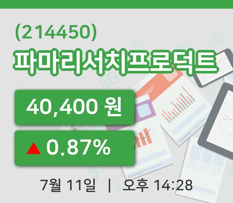 [파마리서치프로덕트주가] 11일 14시 28분 현재 40,400원