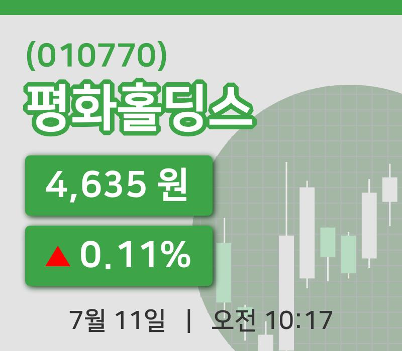 [평화홀딩스주가] 11일 이시각 현재  4,635원