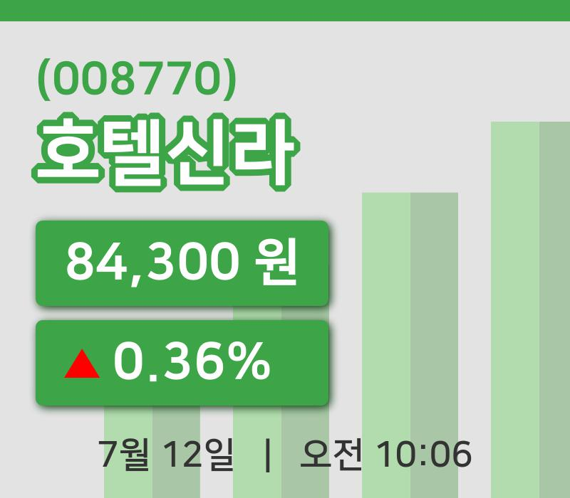 [호텔신라주가] 12일 이시각 현재  84,300원