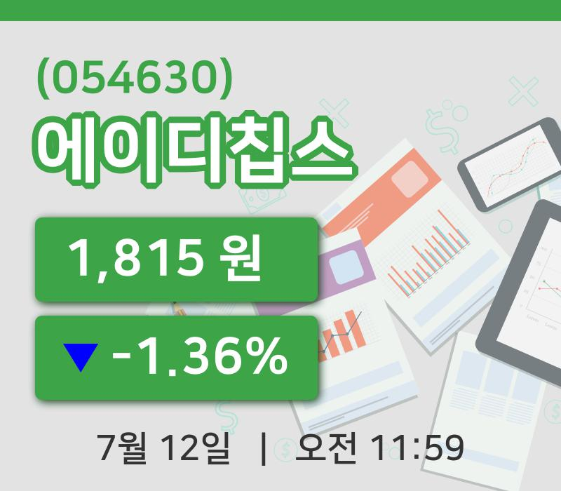 [에이디칩스주가] 12일 이시각 현재  1,815원