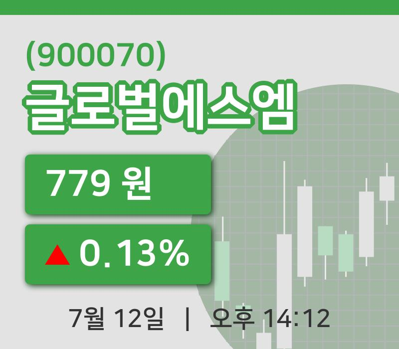[글로벌에스엠주가] 14시 12분 현재 779원