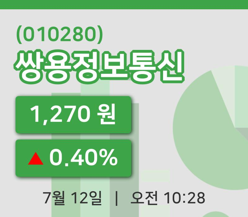 [쌍용정보통신주가] 10시 28분 현재 1,270원