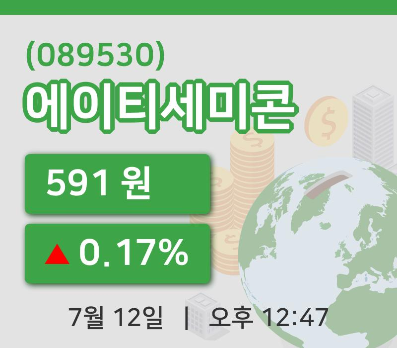 [에이티세미콘주가] 12일 12시 47분 현재 591원