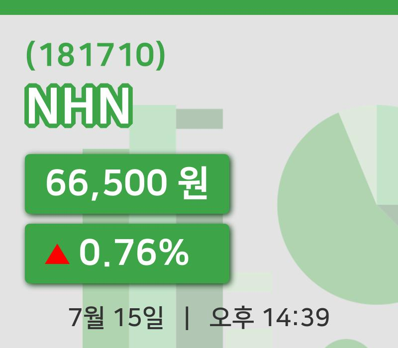 [NHN주가] 15일 14시 39분 현재 66,500원