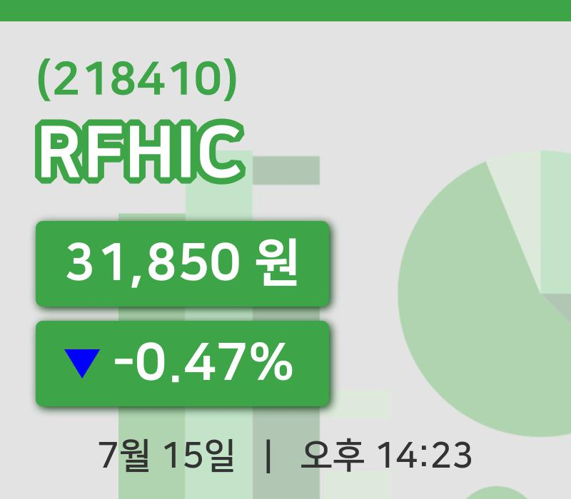 [RFHIC주가] 14시 23분 현재 31,850원