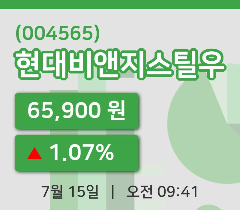 [현대비앤지스틸우주가] 15일 9시 41분 현재 65,900원
