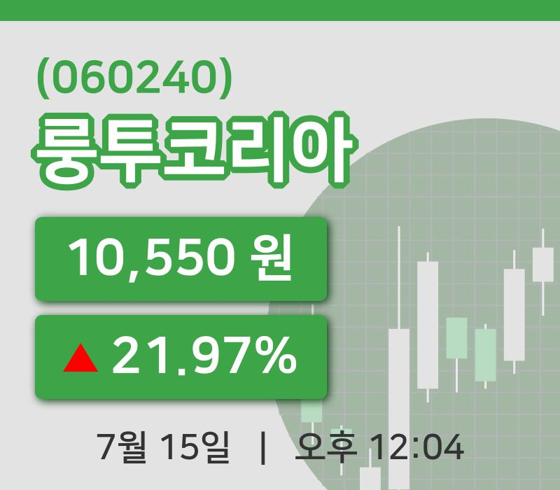 [룽투코리아주가] 12시 04분 현재 10,550원