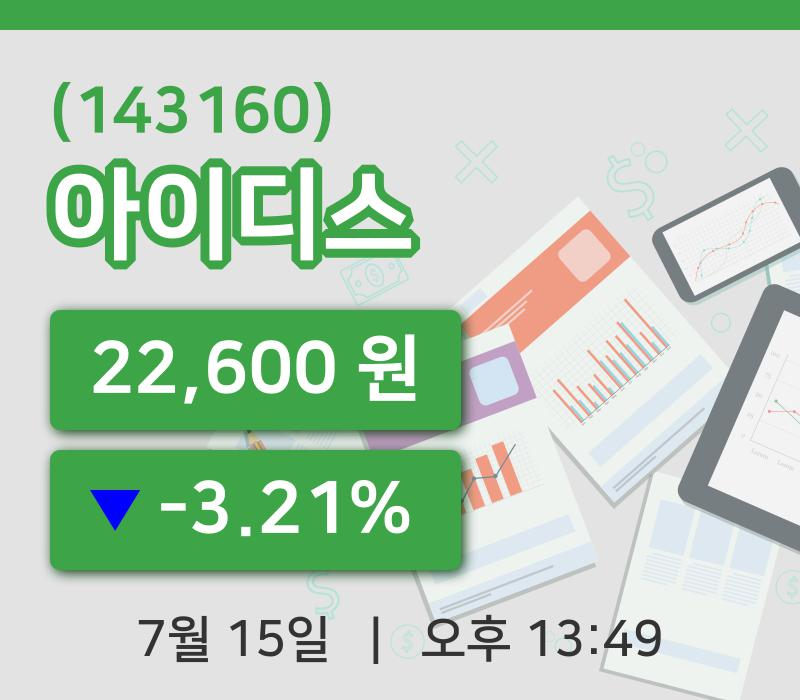 [아이디스주가] 15일 13시 49분 현재 22,600원