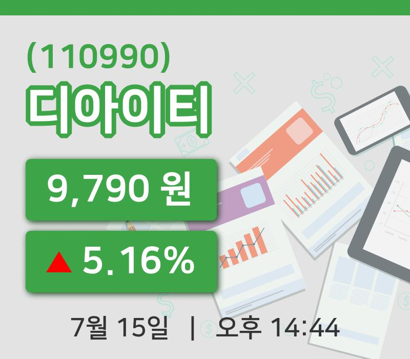 [디아이티주가] 14시 44분 현재 9,790원