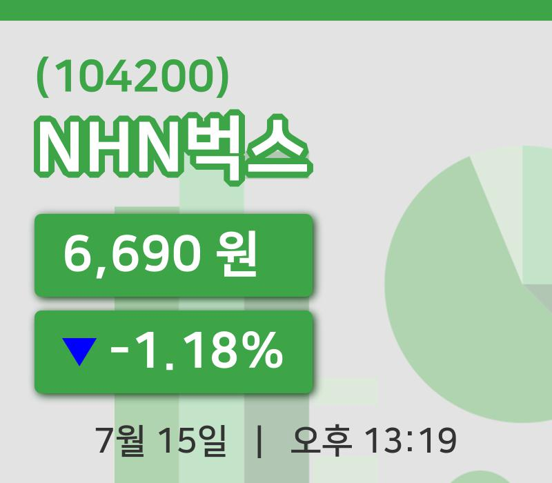 [NHN벅스주가] 15일 13시 19분 현재 6,690원