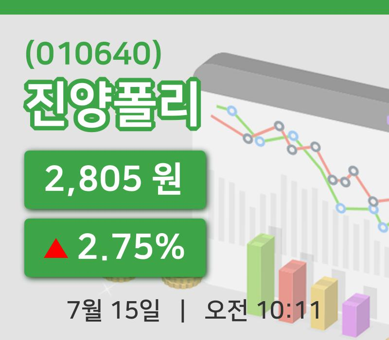 [진양폴리주가] 15일 이시각 현재  2,805원