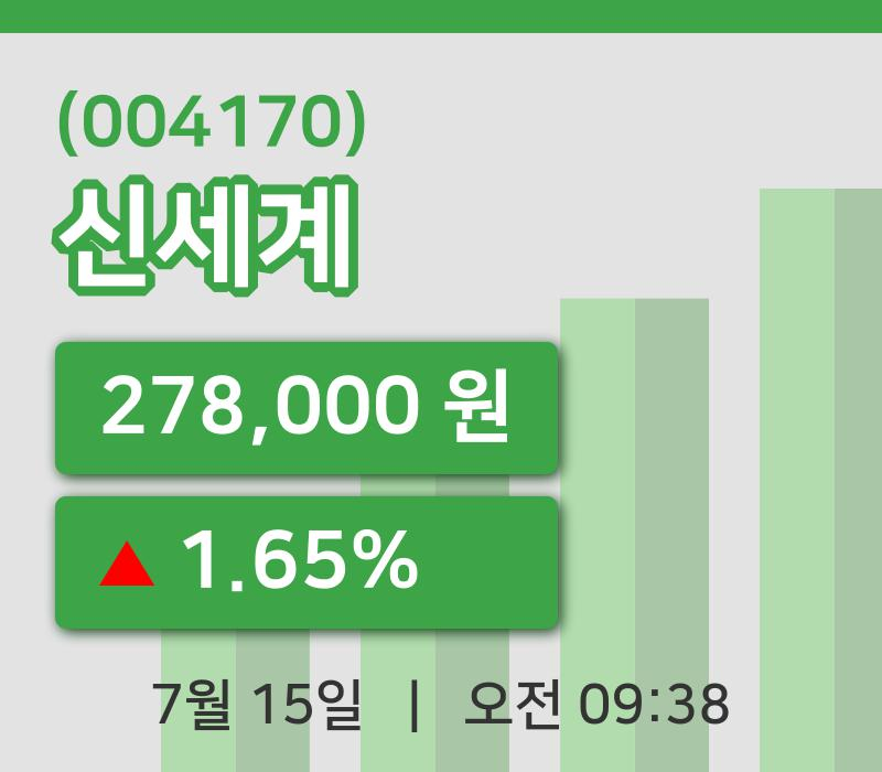 [신세계주가] 9시 38분 현재 278,000원