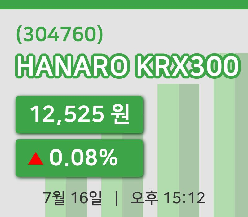 [HANARO KRX300주가] 16일 이시각 현재  12,525원
