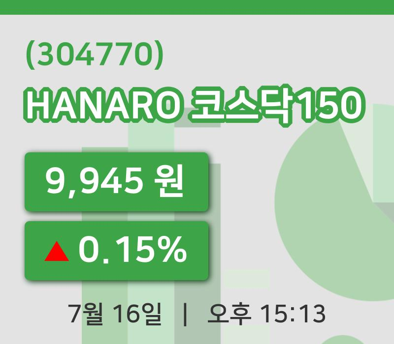 [HANARO 코스닥150주가] 15시 13분 현재 9,945원